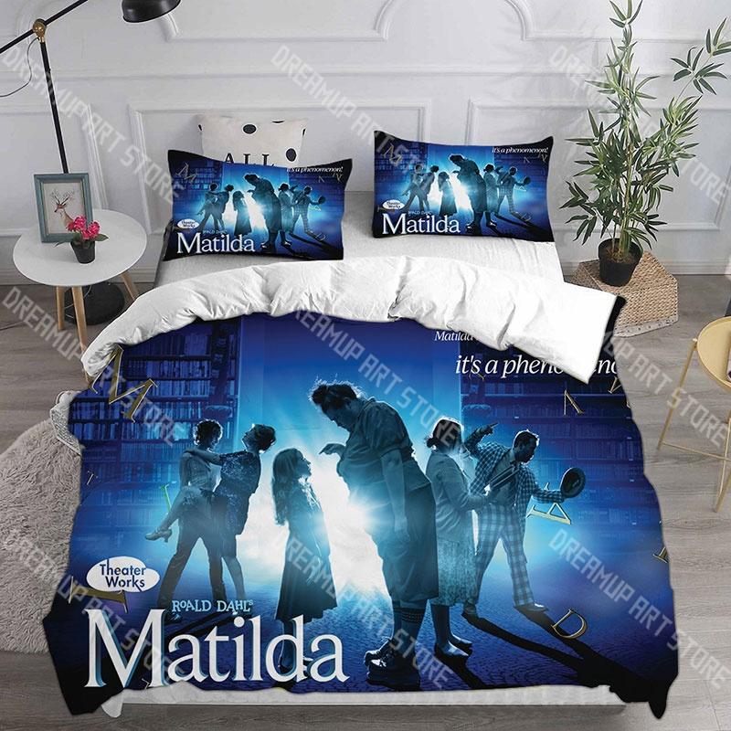 Fashion Roald Dahl’s Matilda the Musical Bedding Set Single Twin Full Queen King Size Bed Set Kids Bedroom Duvetcover Set