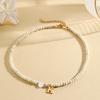 Bohemian Choker neck Initial necklaces heart-shaped shell letter pendant beads Women's stainless steel necklace woman trend2025