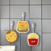 3pcs Coral Velvet Hand Towel, Burger Cheese Style, Hanging Style for Decoration, Strong Absorption and Quick Drying,Cute and Soft,Gift for Food Lovers