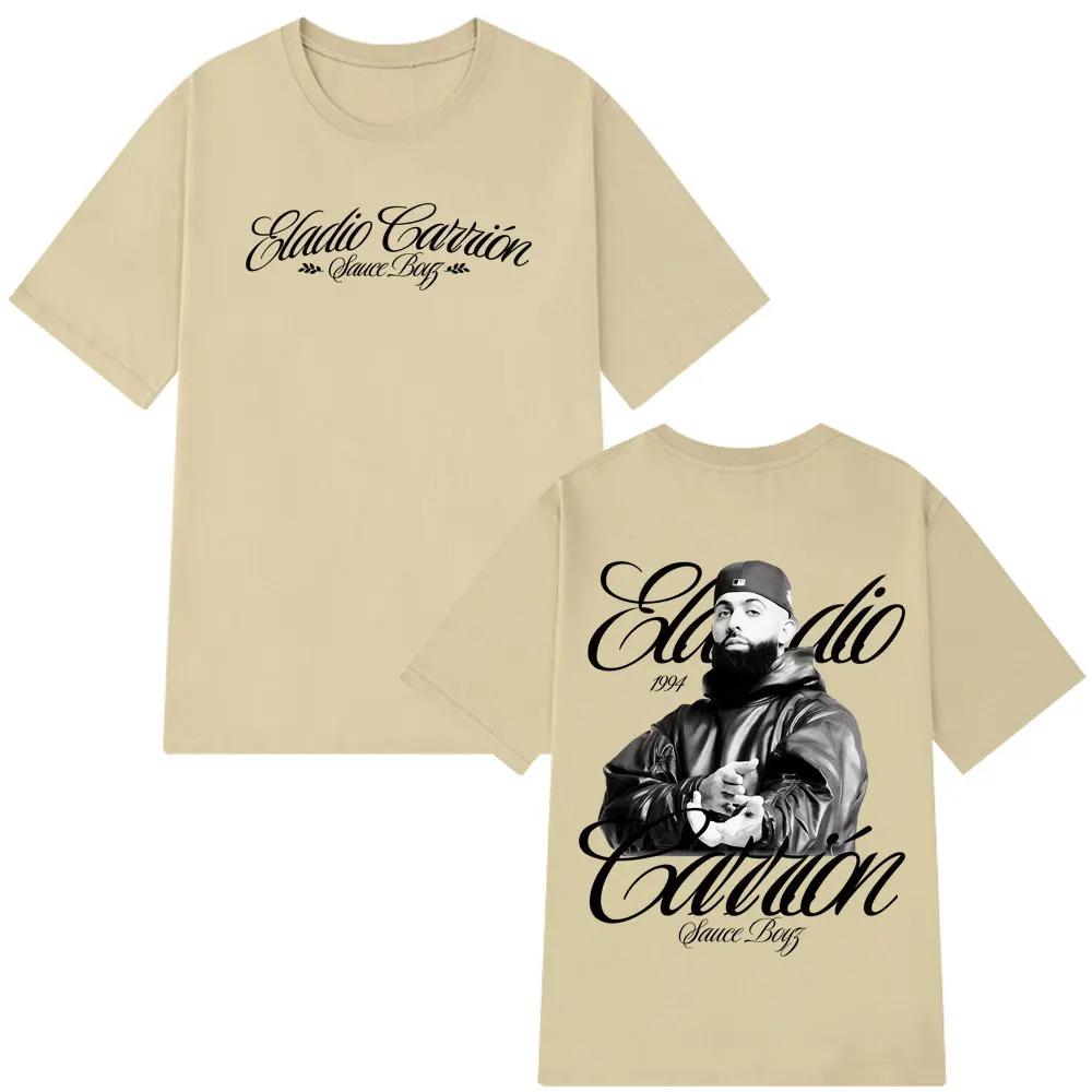 

Rapper Eladio Carrión Sauce Boyz Tour 2026 Album Tshirt Men Women Vintage Tshirts Shortsleeved Hiphop Punk Streetwear M