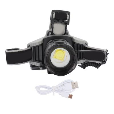 LED čelovka Teleskopický zoom Nabíjení TYPE C Vodotěsná LED čelovka pro venkovní kempování