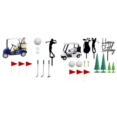 Realistic Golfing Vehicle Cake Decoration With Removable Flags For Sports Enthusiasts Incidents