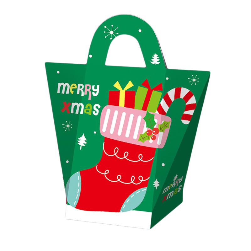 6pcs Christmas Party Portable Candy Snack Cookie Gift Box Children's Creative Portable Candy Box New Gift Packaging Paper Box