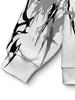 Men's Fashion Streetwear Hooded Sweatshirt in Black, White, and Gray with Symmetrical Abstract Design - Full of Street Style with Rich and Artistic