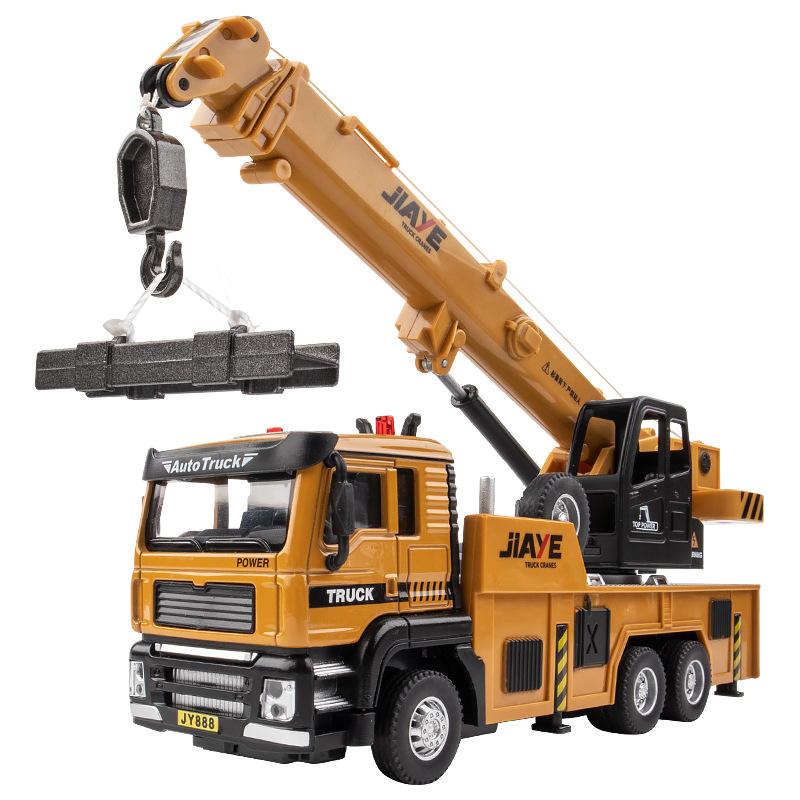 

1/50 Scale Crane Engineering Car Model Toy Metal Vehicles Body Alloy Diecast Simulation Crane Rubber Tire Toys For Boys Gifts жёлтый