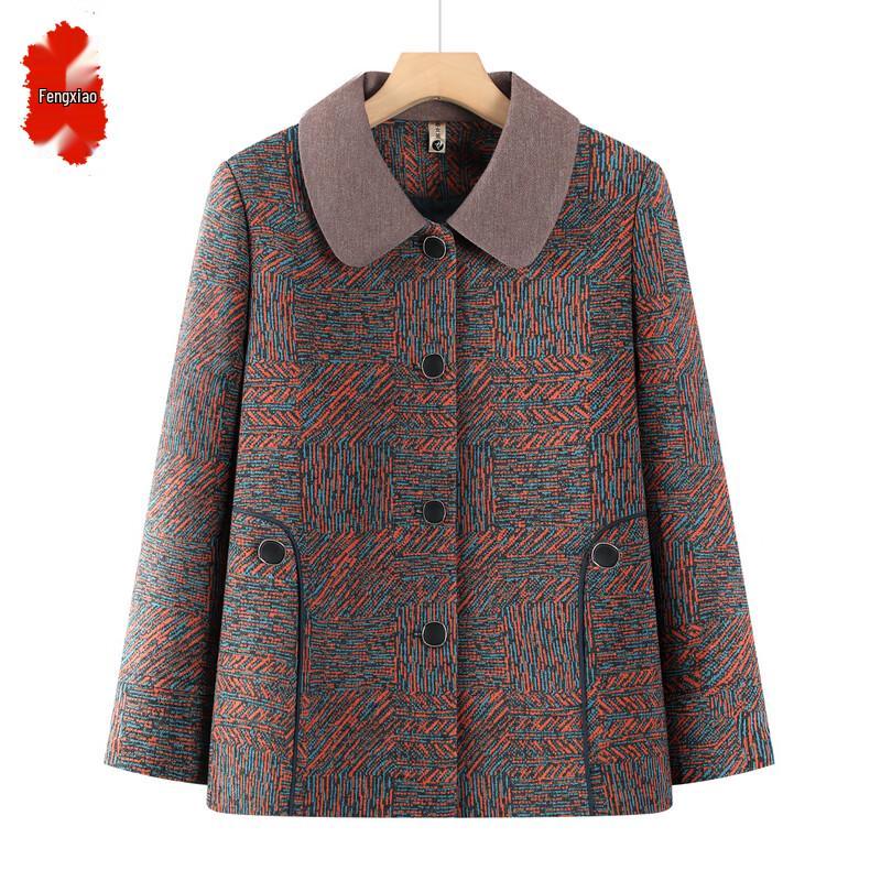 Fengxiao Grandma Autumn Lapel Jacket for Elderly Women