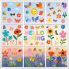 Window Cling Decal Butterfly Flower Pattern Friendly PVC No Residues Easy Application
