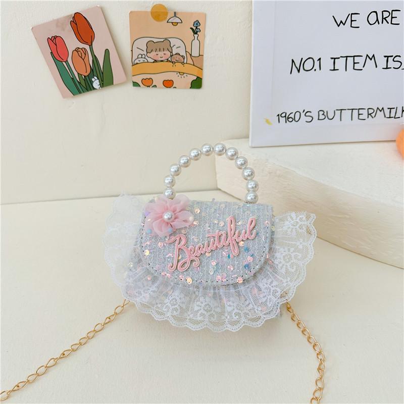Stylish Korean Mini Floral Sequin Handbag For Girls Perfect For Daily Use And Fashionable Accessories