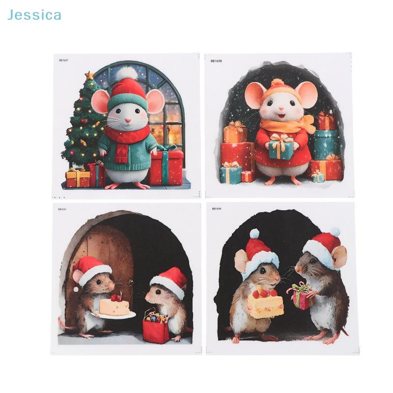 Christmas Mouse Hole DIY Wall Stickers for Home Decoration, Self-Adhesive