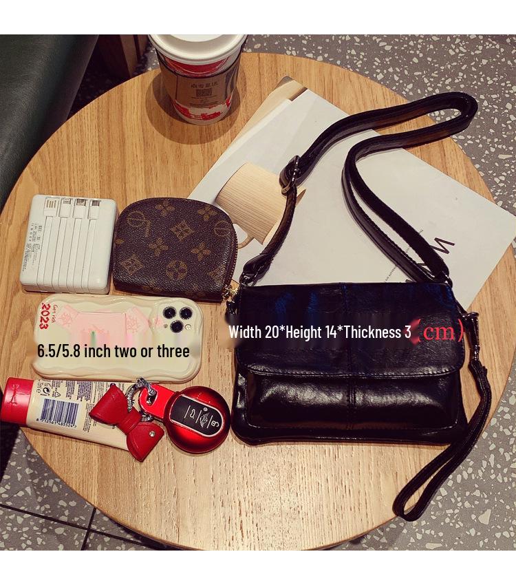 Damen 2025 Retro Rindsleder Handgelenktasche - Einfarbig, Hochwertige Kleine Quadratische Umhängetasche