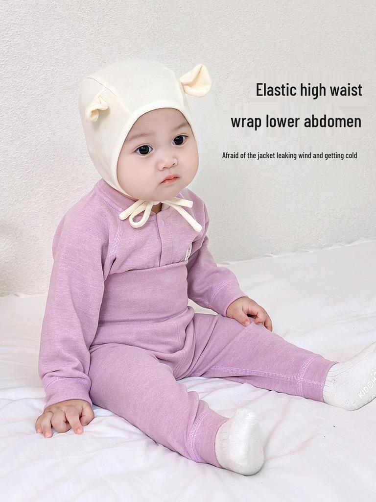 Baby Thermal Pajama Set: Two-Piece with Front Button and High-Waist Pants