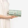 ANNA SUI Rose Heart Flap Long Wallet Wallet with Bill Compartment and Card Large Mint [New Color] Women's Slots, Capacity, (316910)