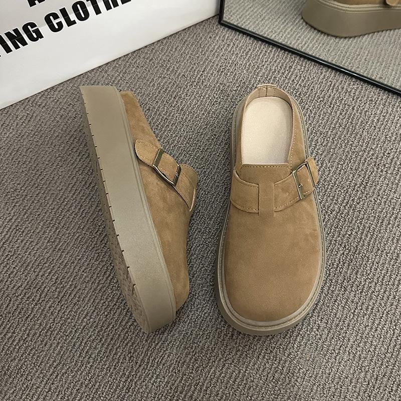 

Ретро туфли Мэри Джейн с большой головой женские 2025 весна и осень новые на толстой подошве универсальные с открытым верхом с юбкой на платформе лоферы 40 верблюд