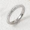 Korean Style Stainless Steel Ring 2mm Inner and Outer Ball Ceramic Clay Inlaid Diamond Ring Simple Fashion Titanium Steel Jewelry Set