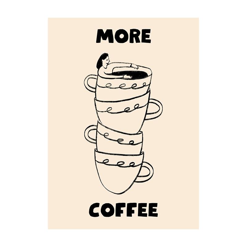 Plakát Coffee Diver Malba na plátno Coffee Trendy Kuchyňská Galerie Tisk Nástěnné Umění Obrázek pro Dekoraci Domova Dárek pro Milovníka Kávy