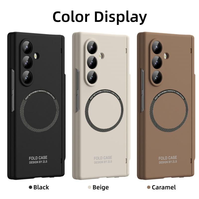 Magnetic Matte PC Hinge Protection Full Body Hard Pen Slot Case & Pen for Samsung Galaxy Z Fold8 Ultra 7 6 5 With Tempered Glass