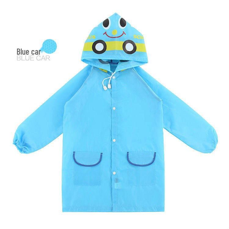 Children's Cartoon Rain Poncho: Cute Cape Style for Boys and Girls, Fits Kindergarten To Primary School with Room for Backpack