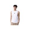 adidas Solid Color Outdoor Casual Sports Round Neck Moisture Wicking Training Fitness Vest Men Vests White IS3795