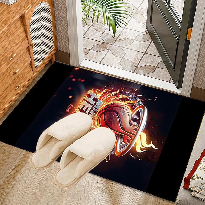 Heat Miami Team Spirit Rug Office Carpet Non-Slip Mat, Chair Rug Floor Covering for Gaming, Bedroom, Living Room , Home Decor Christmas Gift