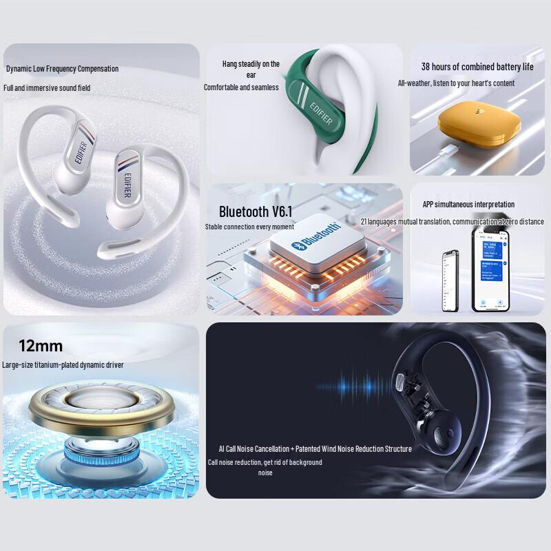 Edifier Comfo SE Open-Ear True Wireless Bluetooth Earbuds