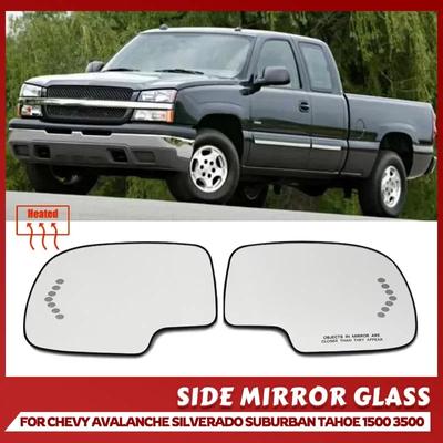 Door Wing Rearview Mirror Glass Side Mirror Lens Heated Glass For Chevy Chevrolet Avalanche Silverado Suburban Tahoe 1500 3500