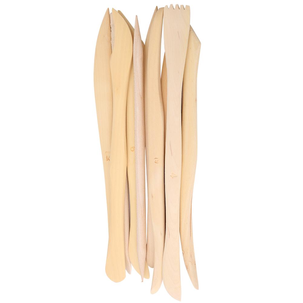 10pcs Set  Wooden Clay Carving Modeling Tool Diy Pottery Sculpture Tools
