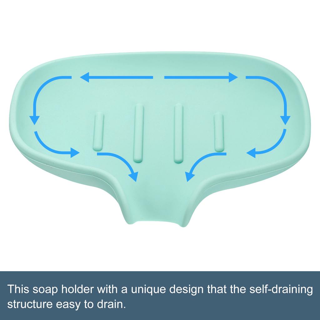 Silicone Draining Soap Pad Soap Shelf Anti Slip Pad Free Punch Soap Box for Bathtub Bathroom Accessories Kitchen Sink 1/2/4pcs