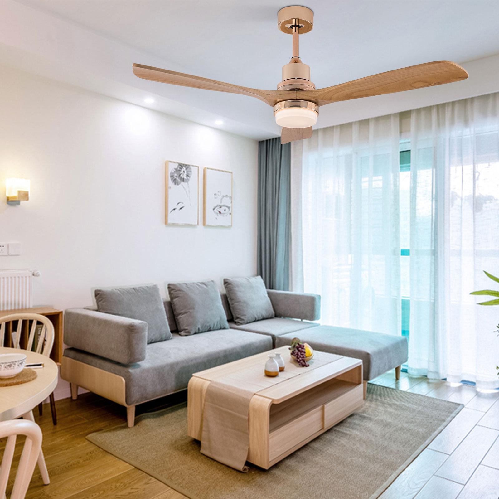 

Bymaocar 48In Modern Ceiling Fan W/ Light & Remote Control Indoor Lighting - 3 Wood Blades, 6-Speed Timer & 3 Color Temperatures 110-120V коричневый