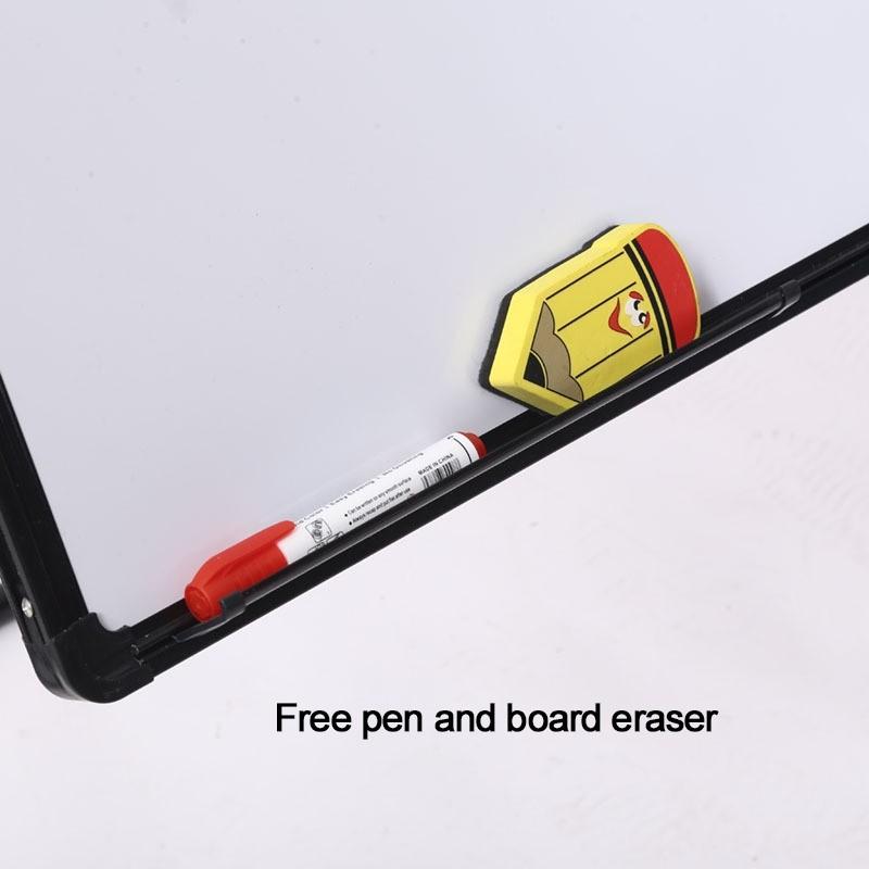 Magnetic Standing White Board Foldable Dual Sided Whiteboard Adjustable Height Notice Board 90x60cm