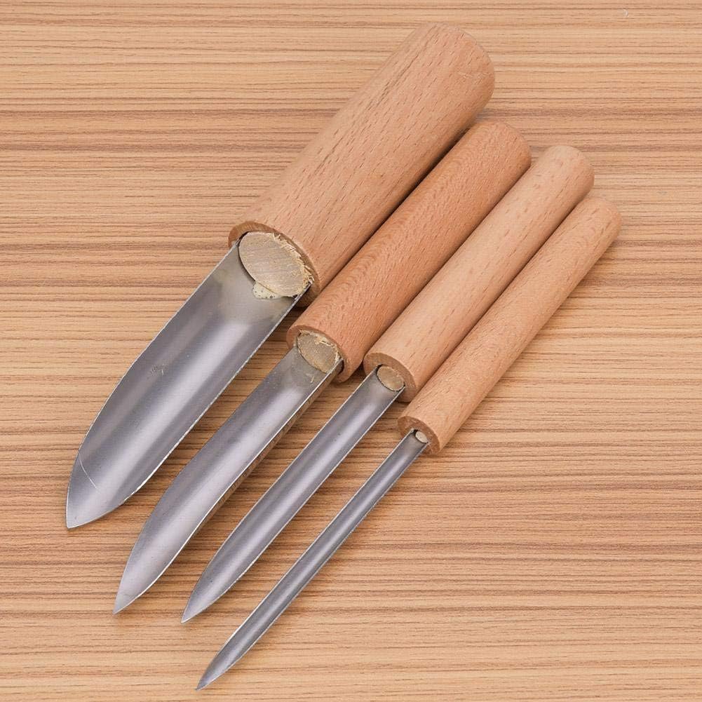 4Pcs Semi Round Hole Cutters Pottery Clay Ceramic Tools Wooden Handle Polymer Clay Punch Hole Cutter Pottery Sculpting Tools Pottery Tools
