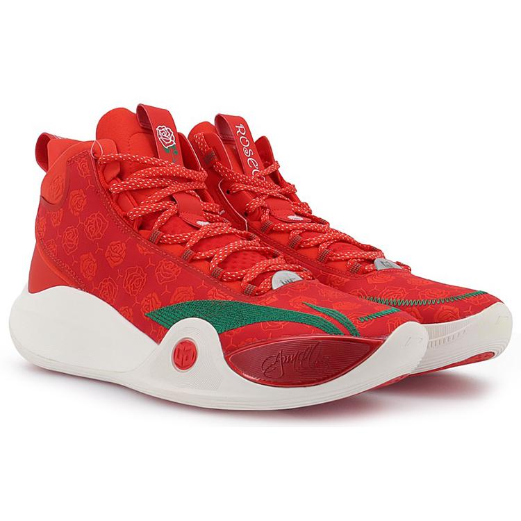 New LiNing CJ 1 CJ 1 Durable Breathable Mid Top Basketball Shoes Red ABAR019-1