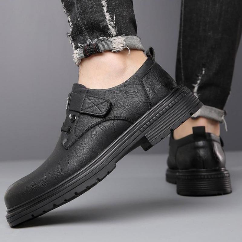 

Повседневная кожаная обувь модный тренд универсальная мужская обувь мягкая подошва дышащая легкая роскошь простая и удобная деловая обувь 39 чёрный