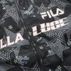 Fila Fusion Sports Lifestyle Series All Over Star Letter Pattern Stand Collar Woven Jacket Women Jacket Deep-Black T11W225703F-BK