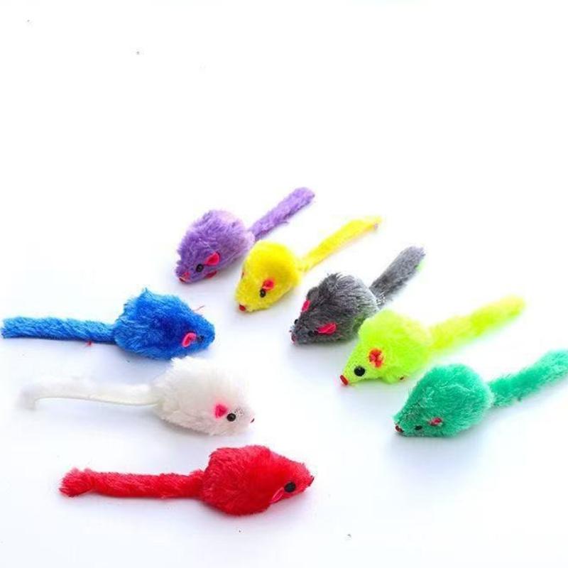 Cat Mouse Toy Squeaky Prefilled Catnip Faux Fur Kitten Mice Toy Interactive Bite Training Cat Game Catnip Toy Cat Supplies