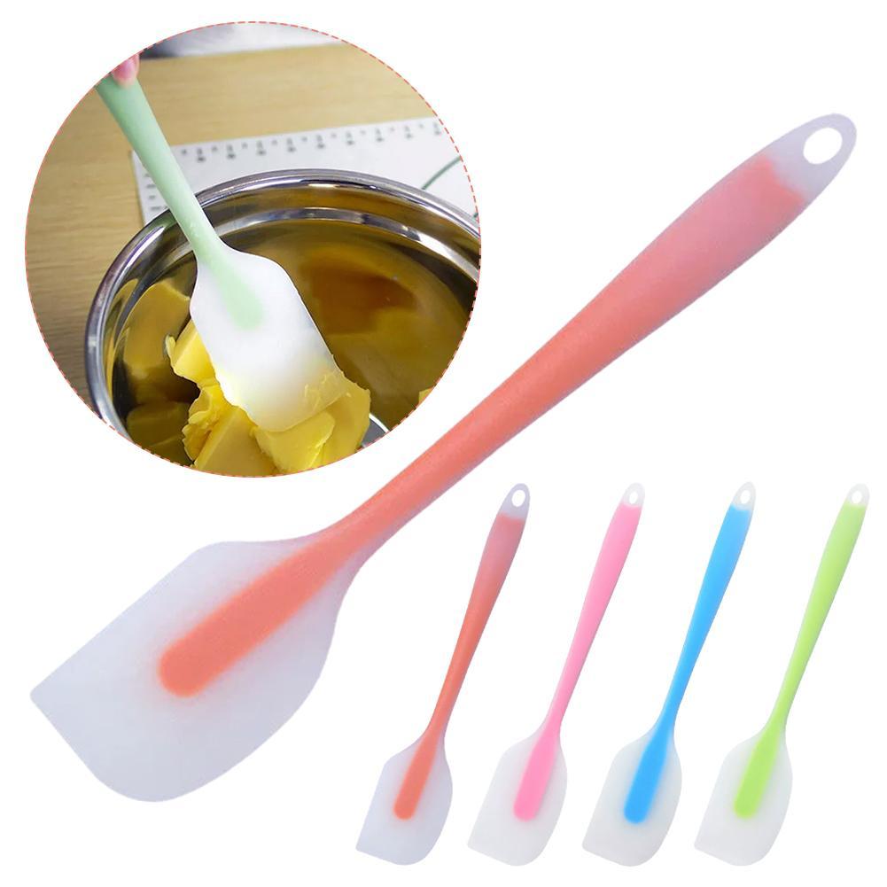 1Pcs Heat Resistant Handle Silicone Spoon Scraper Spatula Ice Cream Cake Butter Mixer Stir For Kitchen Tool Utensil