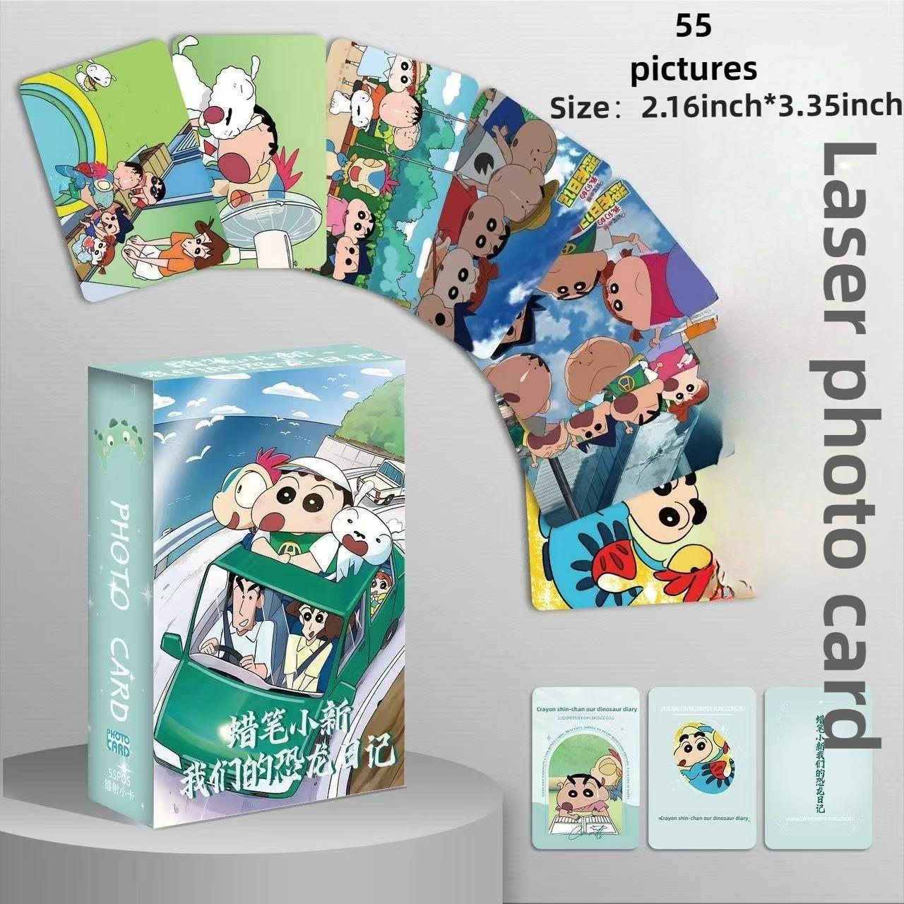 

Shin Crayon Chan Anime Figures Cartoon Game Card Double Sided Laser Peripheral Cards Box Of 55 Unique Lomo Flash Cards Toys Gift