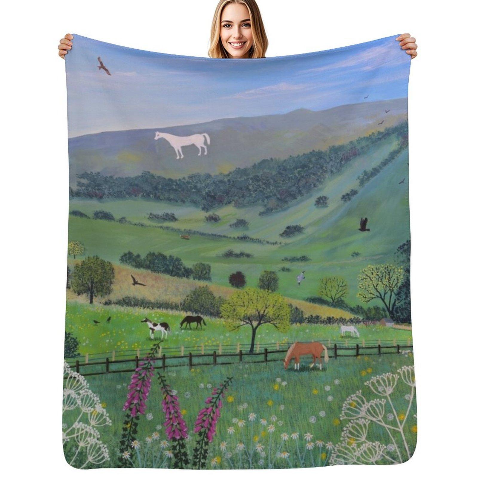 

Westbury Horse Throw Blanket Outdoor Soft Blanket for Picnic Beach Camping 102x76cm(40x30in)