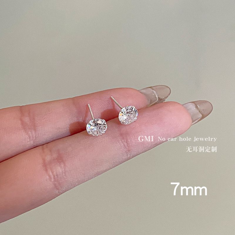 

Magnetic Ear Bone Stud Accessible Luxury Fancy New Arrival Zircon 7mm zircon earrings -999 silver needle