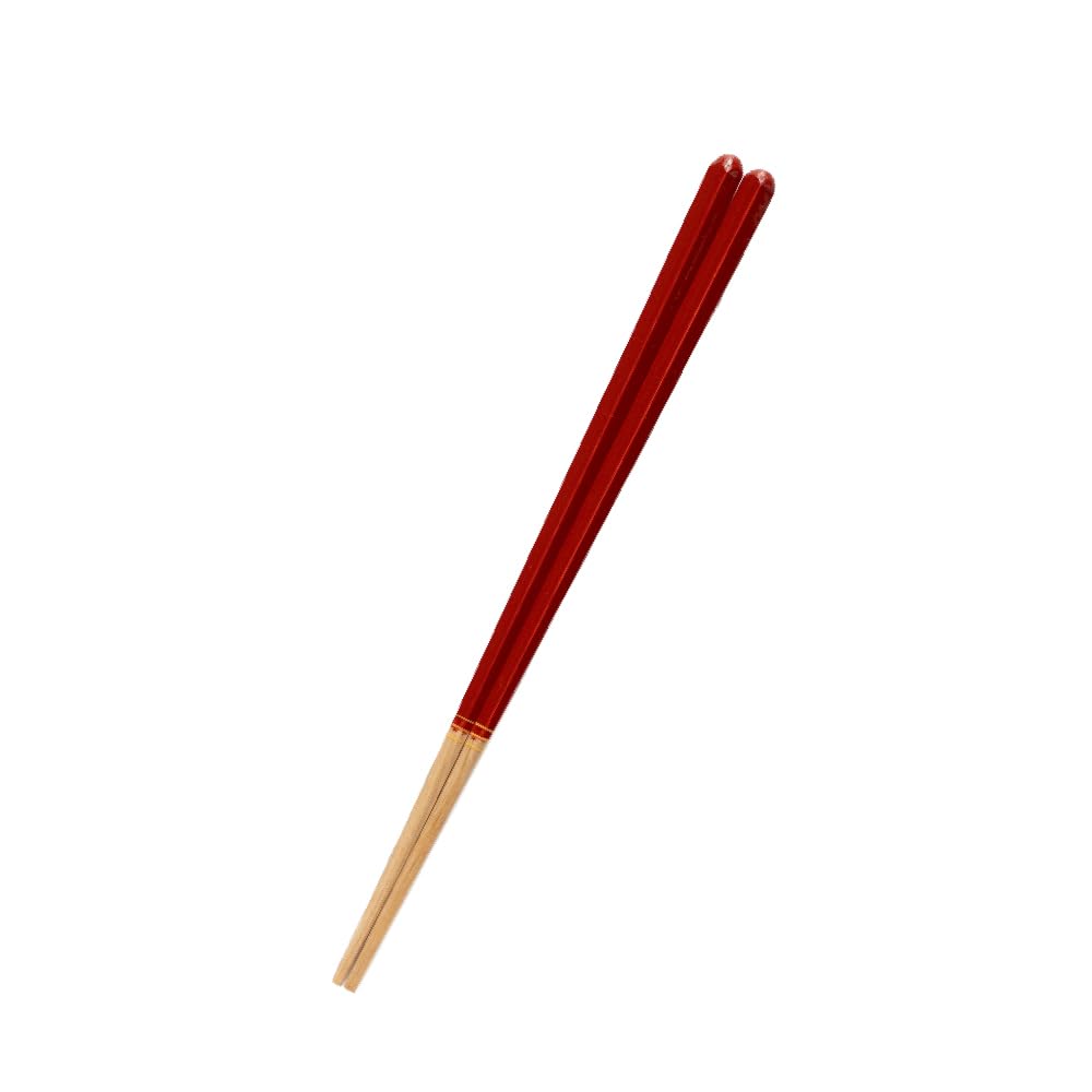 Fujiei Truly Adult Size Premium Pentagonal Handcrafted by Chopstick Made In Dishwasher Non-Slip Chopsticks, 23cm, Red, Design, Artisans, Japan, Safe,