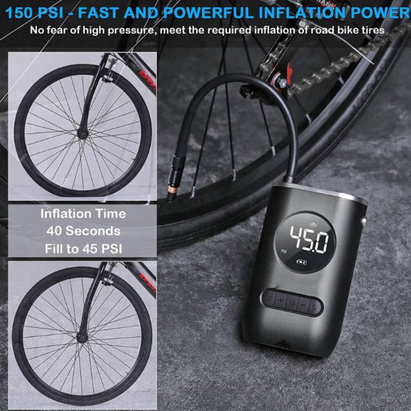 Portable Electric Car Pump With Smart Pressure Monitoring And Usb Charging For Emergency