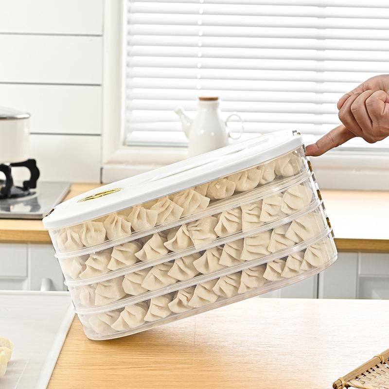 Timed Dumpling Box, Kitchen Refrigerator Preservation Box, Large-capacity Stackable Quick-frozen Food Storage Box, Fish Box Storage