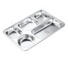 Jiyoushi 304 Stainless Steel 5-Compartment Divided Cafeteria Tray
