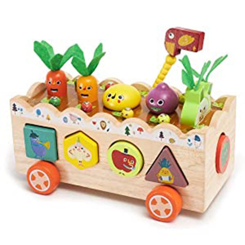 Baby Wooden Toys Multi-functional Fruits Vegetables Shape Sorting Stacking Educational Toys Gifts