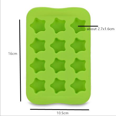 

12 Grid Silicone Chocolate Mold Tray Creative Star/Heart/Round/Square Shaped Ice Cube Cake decoration Mold звезда