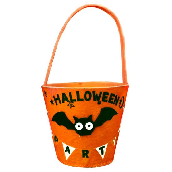 Halloween Candy Bag with Handle Large Capacity Bat Pumpkin Print Candy Treat Bag Cosplay Accessories