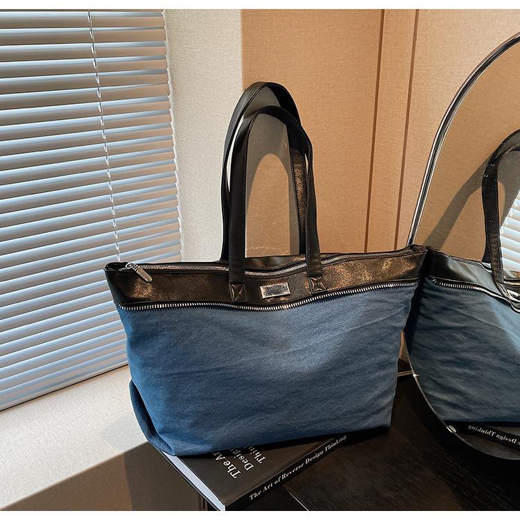 Denim Tote Bag Spring New Fashion Casual Large Capacity Shoulder Bag High Sense Armpit Bag