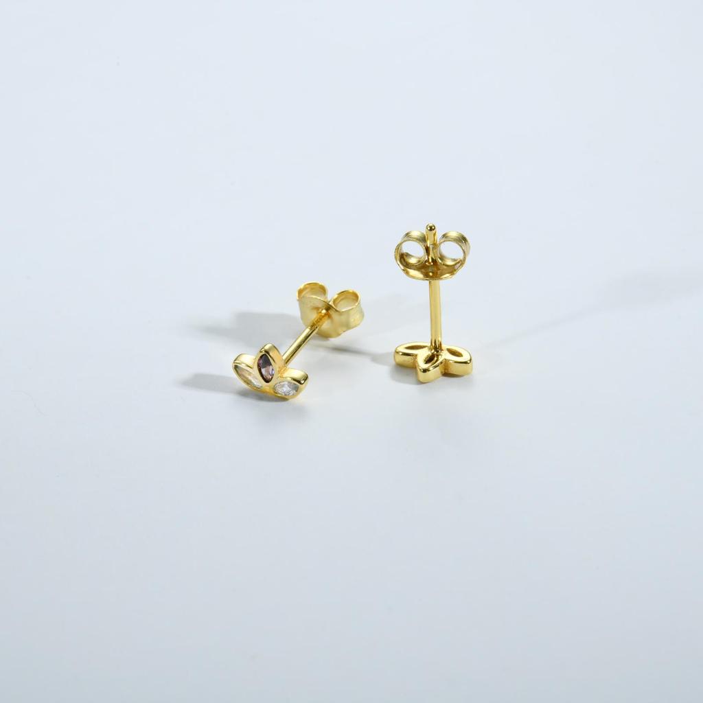 ANDYWEN 100% 925 Sterling Silber Regenbogen CZ Piercing Ohrstecker Blume Luxus Edlen Schmuck Geschenk