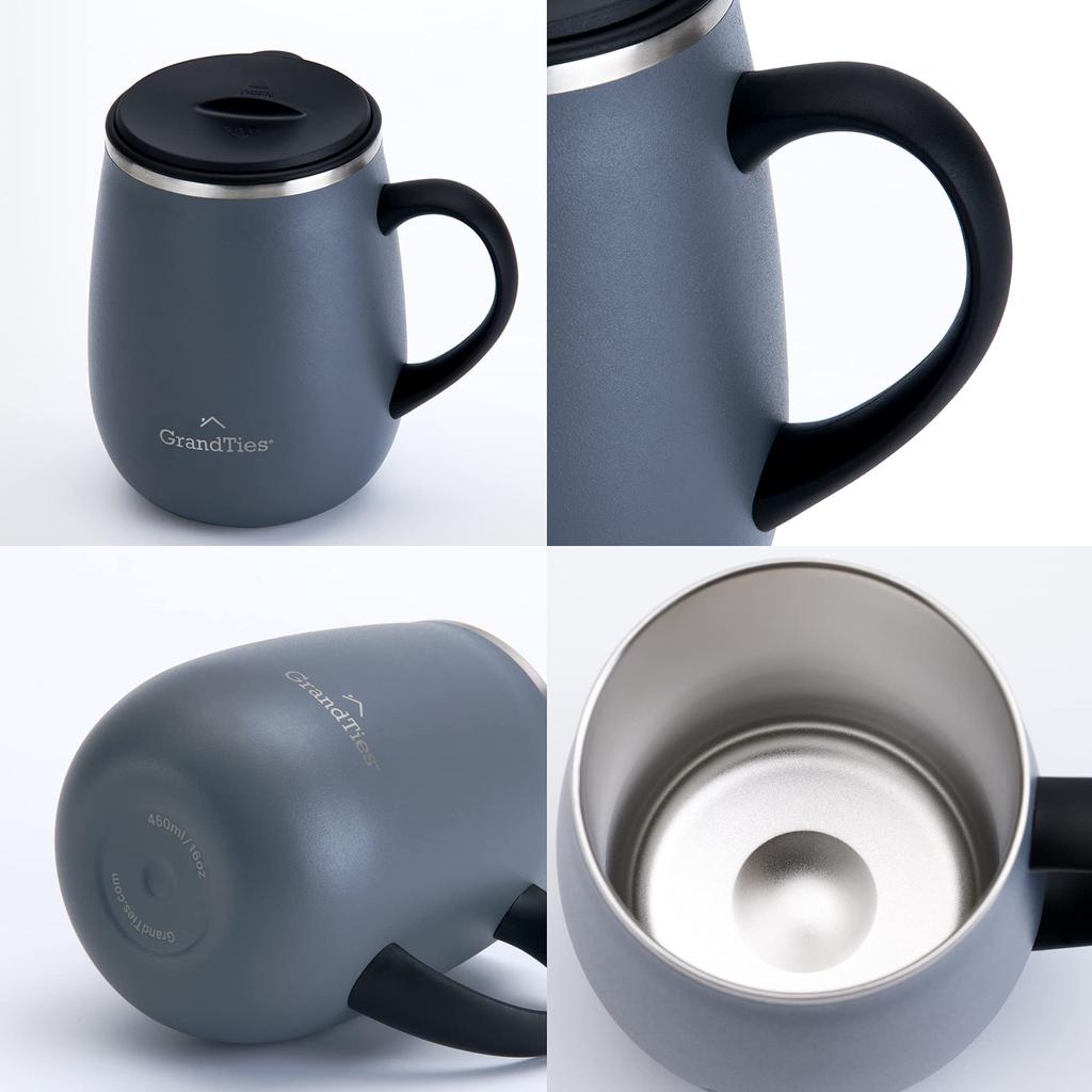 GRANDTIES Premium Vacuum Insulated 19 Comes with Easy Slide Made of Stainless Double Wall Vacuum Insulated Comes with Popular in Offices Mug, Colors,