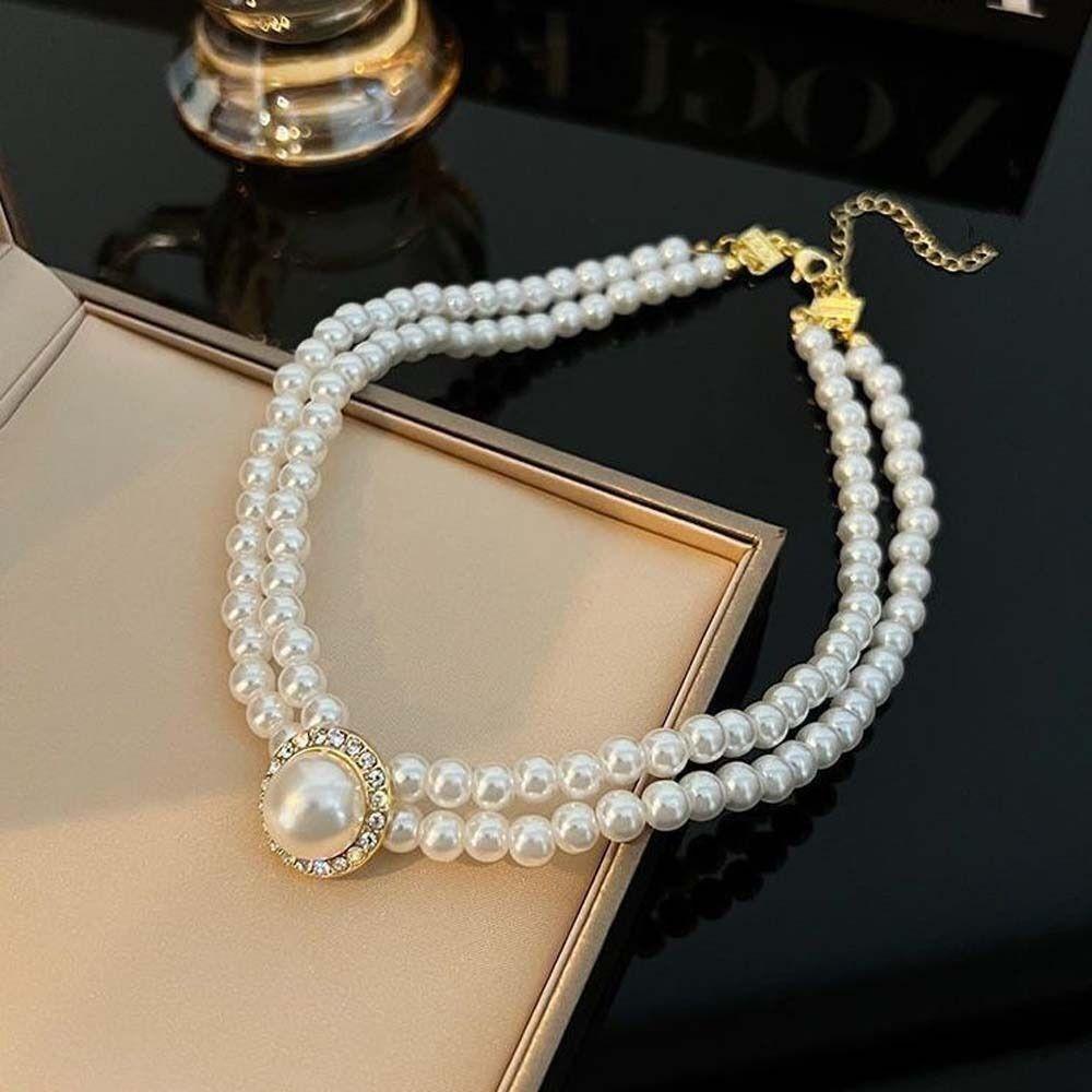 Party Pearl Necklace Beads Pearl  Choker Fashion Pearl Chain