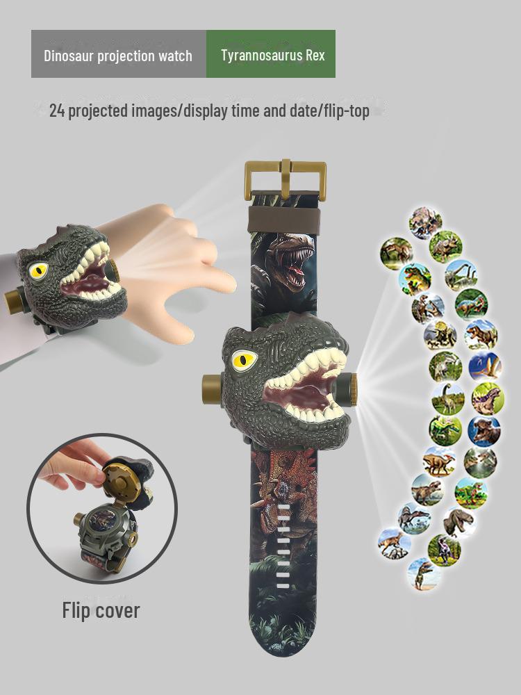 

Игрушка-проекция динозавра для детей 3 лет, с изображением тираннозавра Рекса и трицератопса, идеальный подарок для мальчиков и девочек Tyrannosaurus Rex, 24 projection flip card pack
